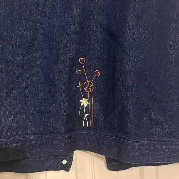 ❗️ Signature by Jerell Denim Sleeveless Embroidered Vest Size XL - Picture 9 of 13